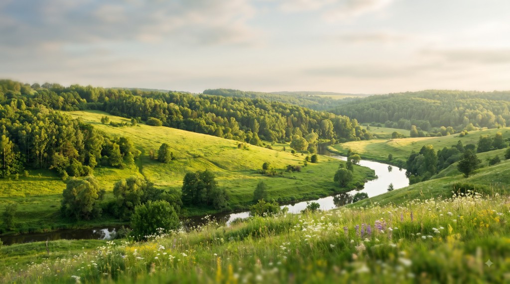 Green farmland landscape and tree legacy